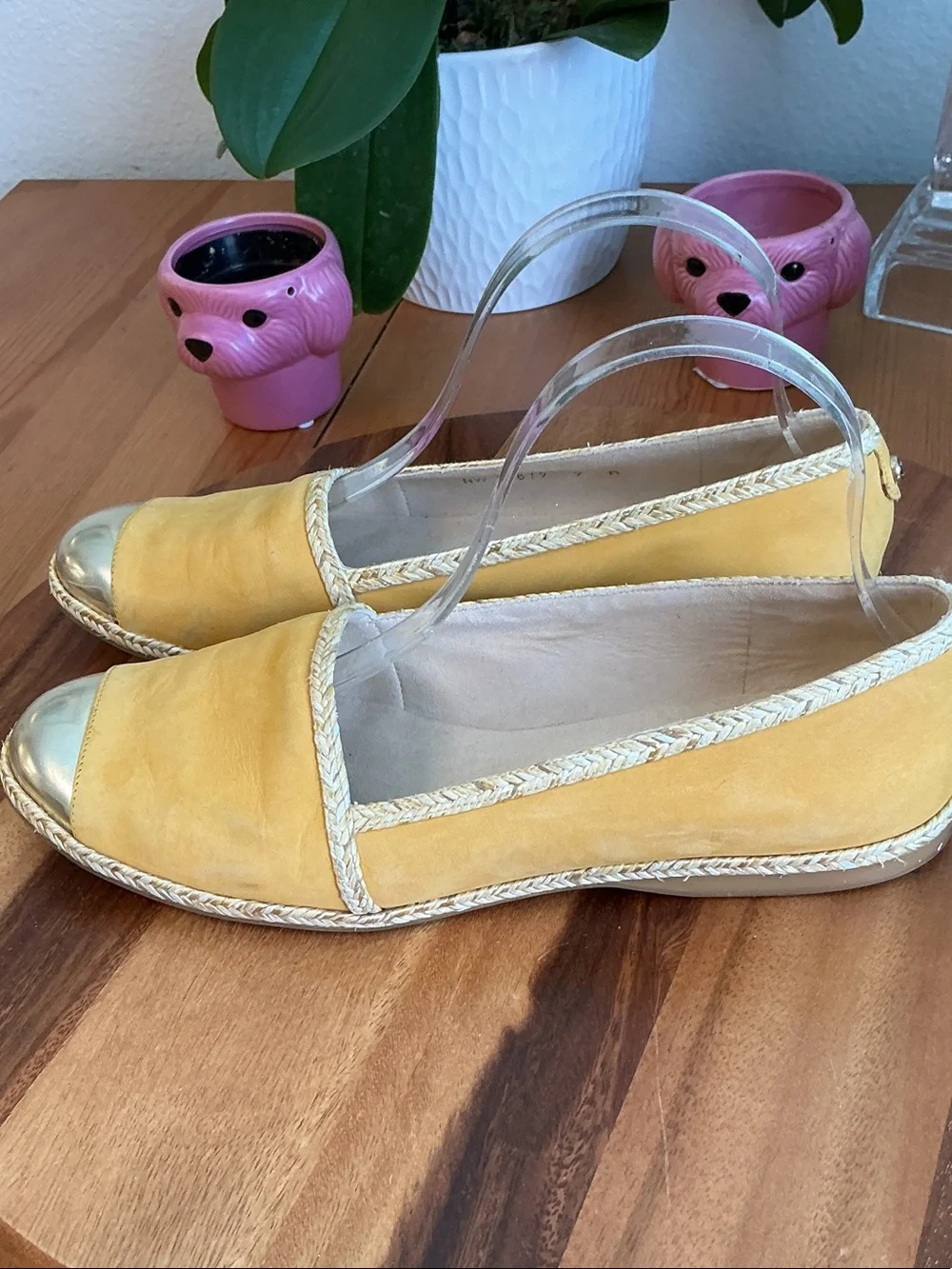 Stuart Weitzman Goldenrod Suede Tipadrille Espadrille Flats 9